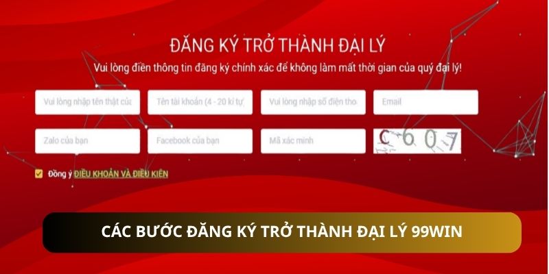 Các bước đăng ký hợp tác trở thành đại lý 99WIN