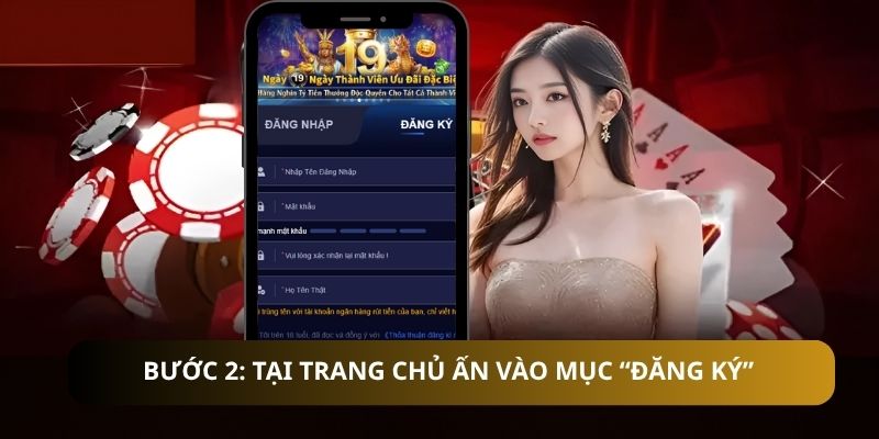 Bước 2: Tại trang chủ ấn vào mục “Đăng ký”